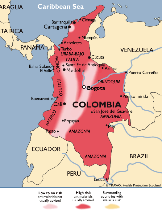 malária v kolumbii